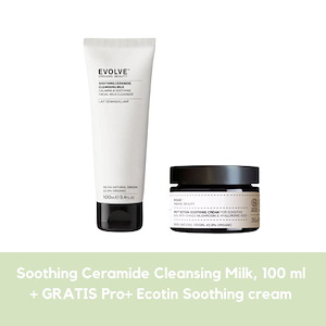 Evolve Soohting Ceramide Cleansing Milk, 100 ml + 1 stk. Pro+ Ecotin Soothing cream 30 ml