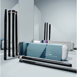 Glo - Gavesæt -  Line of Sight Brush Collection - Include 302 Angled Definer, 306 Detail Shader, 305 Crease Shader, 301 Eye Base, 303 Detail Blender, 304 Dual Fiber Eye, and Silicone Travel Case