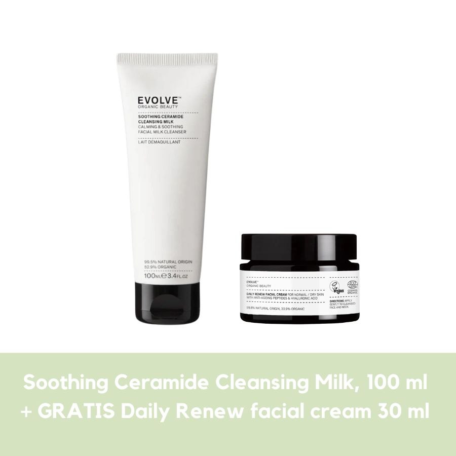 Evolve Soohting Ceramide Cleansing Milk, 100 ml + 1 stk. Daily Renew facial cream 30 ml